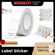 NIIMBOT D101 Round Sticker, Custom Waterproof Refill Paper Tape Roll for Label Printer