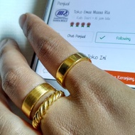 Cincin Emas Murni Padu plat Asli FINE GOLD 999.9 LM Antam W: 10.01 Gr