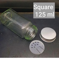 /6 PCS 125 ML SQUARE GLASS BOTTLE / SQUARE BOTTLE / SPRING SPICE BOTTLE / 120ML GLASS SPICE BOTTLE