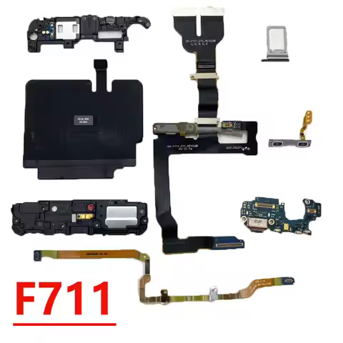 NFC Coil Dock Charging Port Antenna Camera LCD Signal Flex Cable Volume Button Spin Axis For Samsung