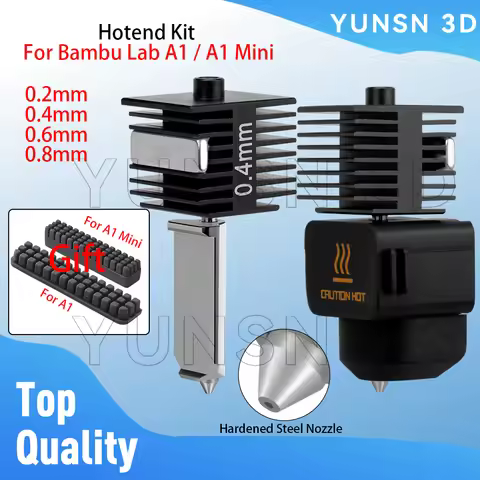 Fast Speed Hotend Kit For Bambulab A1 0.2/0.4/0.6/0.8mm Hardened Steel Nozzle Hot End Assembly For B