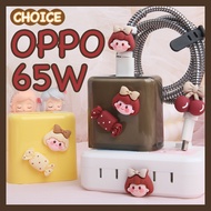 For OPPO 65W Fast Charging Plug Soft Cover Android USB to Type-C Cable Line Candy Girl Charger Cover for oppo Reno 6/5/4/K9/Pro/X3/X2 Charger Case