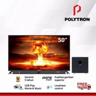 LED TV POLYTRON 50 INCH SOUNDBAR PLD-50B8750 + SWF 0250