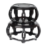 Drum Stool Base Bonsai Round Base Ornaments Jade Mahogany Drum-Shaped Vase Round Table Teapot Antiqu