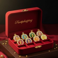 Miniature Goddess Lakshmi Pendant Birthday Color Size 2x2 Cm Flower Shape Surrounded By Diamonds Enh