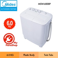 Midea/Pensonic Twin Tub Washer Semi Auto Washing Machine Promo (6KG) MSW-6008P / PWS-6005X