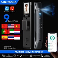 SANKESONG Tuya Smart 3D Face Door Lock Security Camera Monitor Intelligent Fingerprint Password Biom