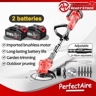 Mesin Rumput Bateri Grass Cutter Cordless Electric Grass Trimmer Lawn Mower 998VF Battery割草机