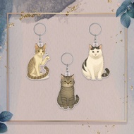 GANTUNGAN Meme cat, huh?, meh, helo acrylic keychain