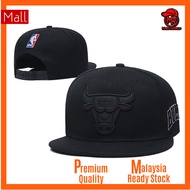 Nba basketball classic chicago bull hip hop snapback cap with adjustable strap (full black)rjws
