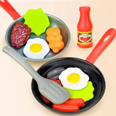 Play house cooking kitchen utensils toys kitchen simulated stir-frying pan steak food pan toys