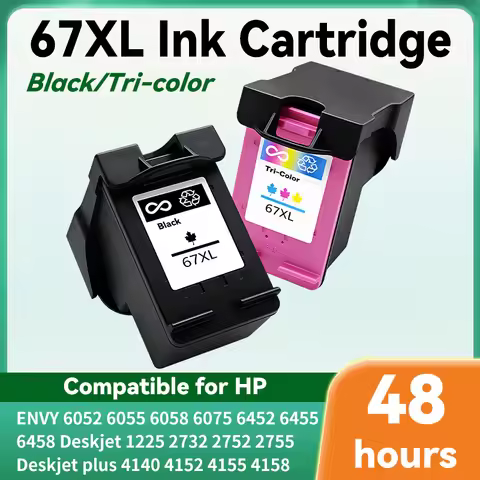 Replacement 67XL Ink Cartridge For HP 67 XL For HP67 Deskjet Plus 4140 4152 4155 4158 1225 2732 2752
