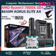 THJEJ Amd Ryzen 7 7800x 3d Gigabyte B 650M Aorus Elite Ax Am5 Processor Wifi Bluetooth Ddr5 Mainboar