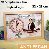 Scrapframe 3D Custom Clock Gift Thank You A4 Wood