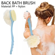 Back Bath Brush 2 In 1 Long Handle Brush Side Cells Sponge Dead Rubbing Slough Skin Away Y7q3