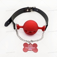 Leather Collar Ball Mouth Bondage Chain Role-playing Set Atmosphere Props Elastic Band Adjustable Ma