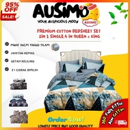 #CFK1 AUSIMO 880 TC PREMIUM QUALITY 🔥QUEEN KING SINGLE SIZE FITTED BEDSHEET/ BED SHEET/ CADAR TILAM 