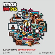 50 pcs Career Development Flat Stickers Creative Cute DecorativeDesigns for Notebooks, Skateboards, 