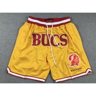 2024 pockets available NFL men's Tampa Bay Buccaneers just don Large embroidery logo basketball shorts pants yellow
