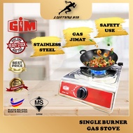 GIM Dapur Gas Stainless Steel Single Burner Infrared Cooker Gas Cooker Stove GIM Single Gas Stove L.P Gas Regulator