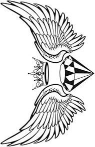 Temporary Tattoos,Crown With Diamonds Wings - K36,Wings Tattoos,Water-Resistant,Real Tattoo Look,Las