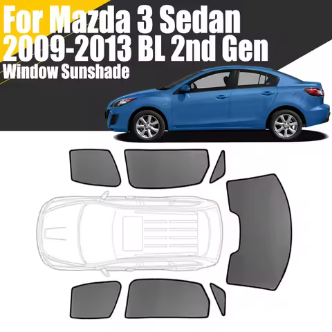 Custom Magnetic Car Window Sunshade For Mazda 3 BL Sedan 2009-2013 2nd Gen Curtain Mesh Front Windsh