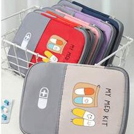 Portable "MY MED KIT POUCH" Pill Pattern Medical Bag, Compact First Aid Kit For Camping, Travel And 