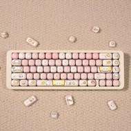【Keycap Only】พวงกุญแจรูปหมีน่ารักการ์ตูนน่ารักสีชมพู144คีย์สำหรับเด็กผู้หญิงหมวกกุญแจกลมส่วนบุคคลการ