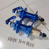 hub freehub 36 atau 32 hole RAZE model discbrake 6 baut suara jangkrik bearing loncer hub freehub s