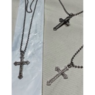 Gem cross necklace / stainless steel cross necklace / cross pepper seed necklace / cross gem necklac