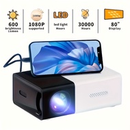 Portable Mini LED Projector，Support1080P Hd，Remote control，3D Adjustable，Suitable for movies、Project