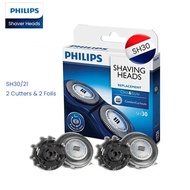 Philips SH30 Shaving Head 2 Foils + 2 Cutters Men's Shaver Blade Replacement for Philips Shaver Seri