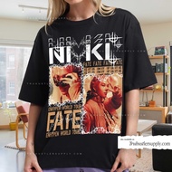 S-5XL Ready Stock Kpop Enhypen NIKI-JUNGWON-HEESEUNG-JAY BOOTLEG Black Graphic Printed Cotton T-shir