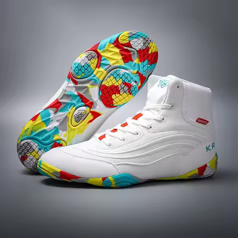 2026 New KAIMATE Boy Girl Small Size 32-38 Sambo Sneakers Mid Cut Professional Boxing Wrestling Shoe