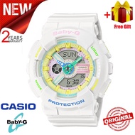 [FREE GIFT] Jam Tangan Wanita Baby G BA-110 Dualtime Analog Digital Box Fullset ba-110tm-1a