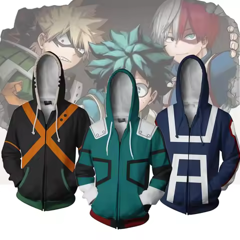 Anime Katsuki Bakugo Todoroki Shoto Deku Cosplay Costume Sweatshirts Unisex Fashion Anime Hoodies St
