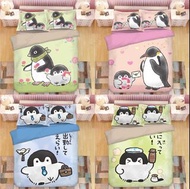 正能量企鵝 koupen chan 床單套裝 床上用品 公仔 床笠 枕套 枕袋 角落生物