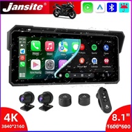 Jansite Portable 8.1 inci IP67 Kalis Air Motosikal 4K DVR GPS Navigasi Wireless Carplay Android Auto
