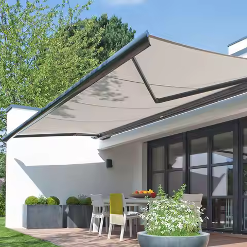 Automatic Retractable Awning Outdoor Motorized Shading Metal Roof Cover for Pergola Smart UV Waterpr