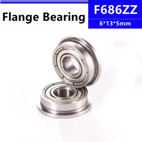 50/100/500pcs F686ZZ 6*13*5mm flange deep groove ball bearing 6x13x5mm F686 F686Z open Flanged beari