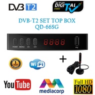 Digital TV DTV DVBT2 Active Antenna and DVB-T2 Set Top Box with Free 1 meter HDMI cable Local Warranty(DVB T2 Set top box Set-top Box Digital TV setup box)