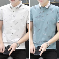 Ice ผ้าไหม Paul เสื้อยืดแขนสั้นผู้ชาย สไตล์เกาหลี ฤดูร้อน เสื้อโปโลระดับไฮเอนด์ครึ่งแขน Upper Body ท