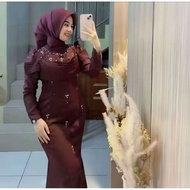 Azwa Premium Silk Sequin Dress, Latest Luxury Women's Wedding Dress 2026, Modern Plain Muslim Dress 