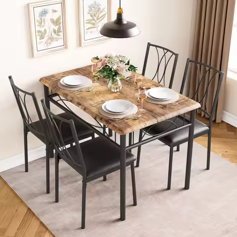 Dining Table Set for 4,5-Piece Dining Table Set,Modern Kitchen Table and Chairs Set,Kitchen Table Se