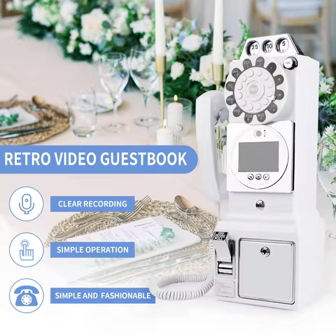 Retro style 32GB video message book, phone 1080P resolution, wedding party, birthday wishes message