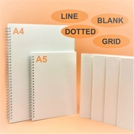 100 200pages Matt PP Notebook A4 A5 Spiral Wire O Planner Journal Notebook sketch book/Buku Nota -Bl