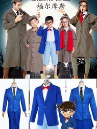 Detective Conan Cos ชุดใหม่ ชุดนักเรียนโคนันสีน้ำเงิน ผู้ใหญ่ เด็ก คอสเพลย์ หก หนึ่ง ชุดการแสดง