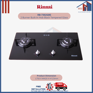 RINNAI RB-7302S-GBS 2 BURNER TEMPERED GLASS GAS HOB