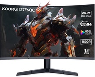 KOORUI จอคอมพิวเตอร์27นิ้ว,QHD 2560P Gaming Monitor 144Hz(1Ms,แผง VA โค้ง1800R,DP1.2 HDMI * 2, Adapt