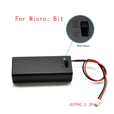 Micro Bit Battery Holder Case Cover Shell W/Switch+JST PH2.0 2P Conntector For Micro:bit Educational